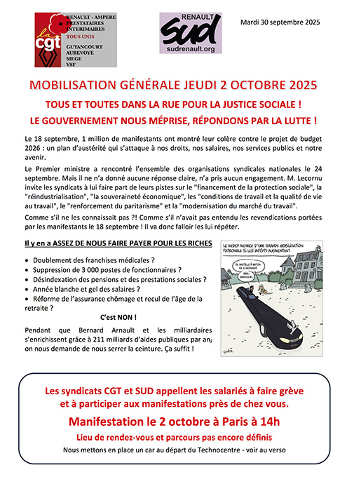250930 intersyndical Appel 2 octobre